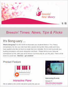 Newsletter 3 - Songuary 2012